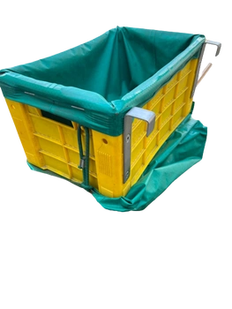 POJEMNIK FRUBOX PLASTIKOWY DO ZBIORU OWOCÓW 15KG (Z WIESZAKAMI)