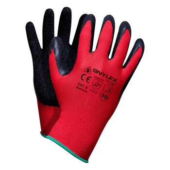 RĘKAWICE POWLEKANE GUMĄ CZARNĄ R.10