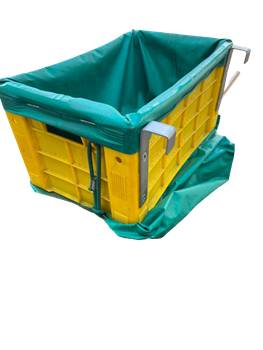 POJEMNIK FRUBOX PLASTIKOWY DO ZBIORU OWOCÓW 15KG (Z WIESZAKAMI)