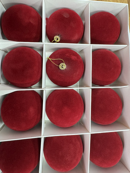 BOMBKA BORDO ,PLUSZOWE 8 CM -PUDEŁKO 12 SZT BOŻE NARODZENIE