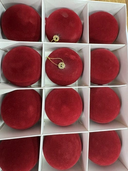 BOMBKA BORDO ,PLUSZOWE 8 CM -PUDEŁKO 12 SZT BOŻE NARODZENIE